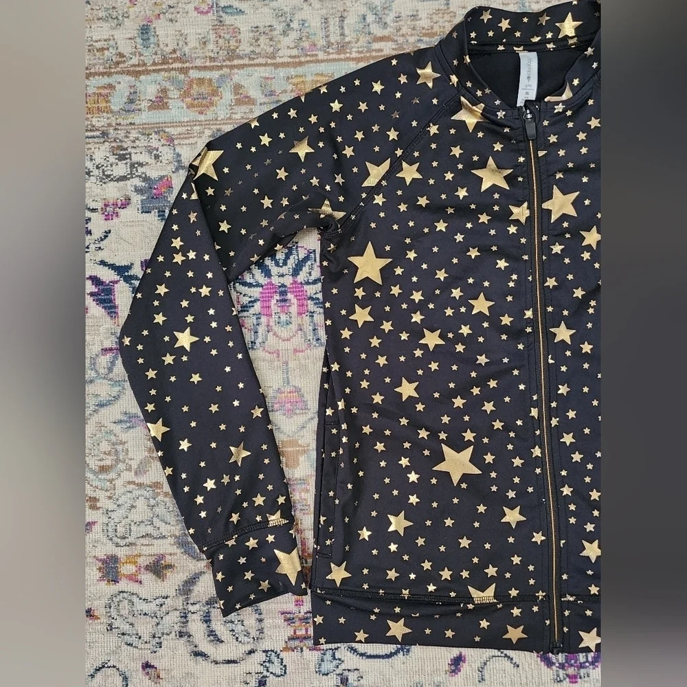 Ideology, Ultrasoft Girls Track Suit Size Small Black & Gold Jacket, sz XL